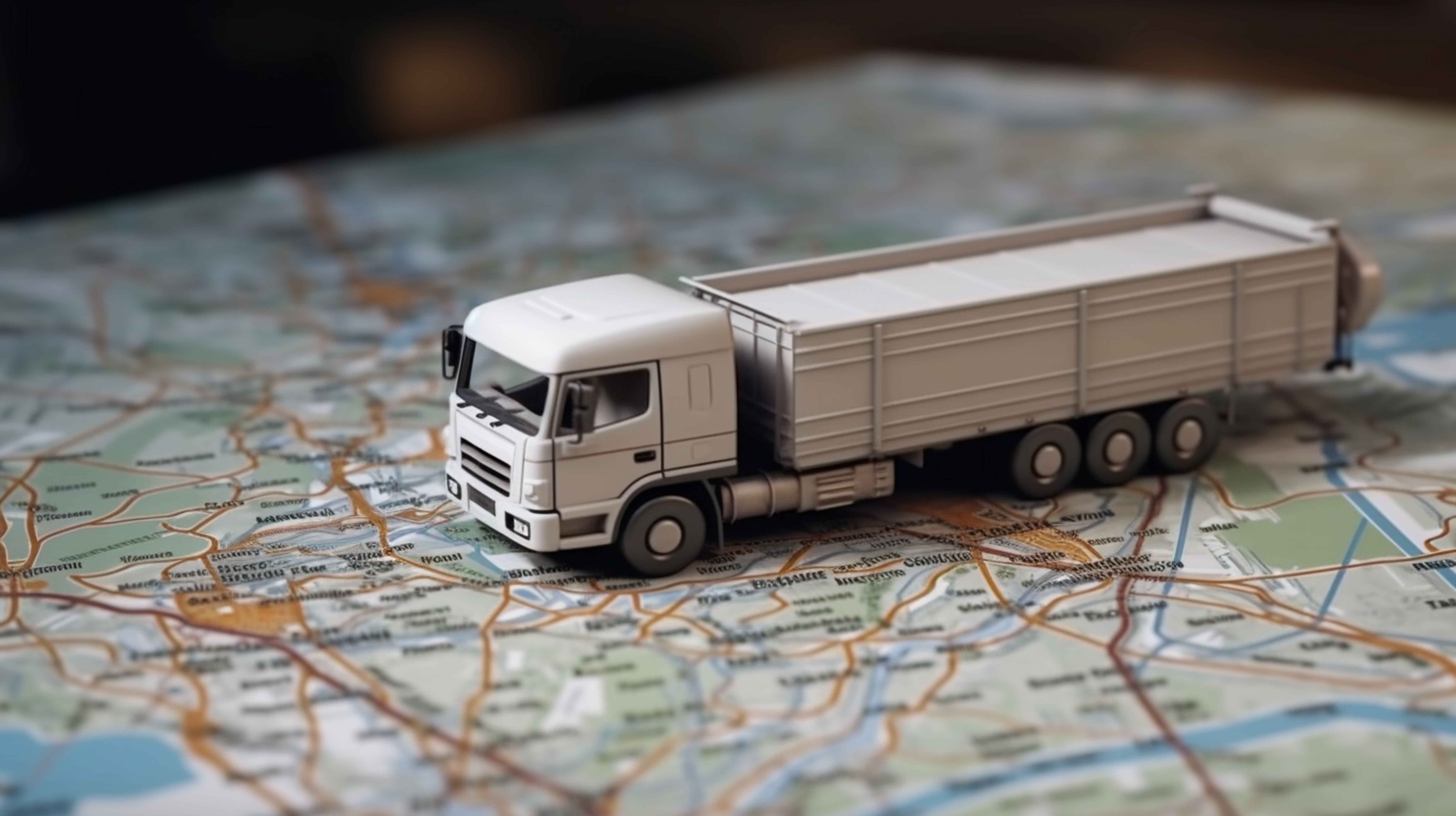 Truck on the map background. Transportation and logistics concept.generative ai